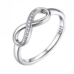 S925 Sterling Silver Infinity Knot Ring Cubic Zirconia Ring sizes 4-12